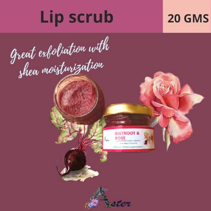 Aster LIP CARE COMBO (LIP BALM AND LIP SCRUB), ENRICHED WITH ROSE, BEETROOT, VITAMIN E, JOJOBA OIL, SHEA BUTTER, NO PARABENS AND SULPHATE, ALL SKIN TYPE - Image 3